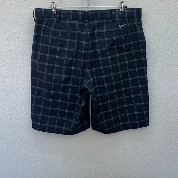 Nike Golf Black Plaid Flat Front Stretch Quick Dry Shorts 398615-010 Mens sz 38 - Picture 5 of 5